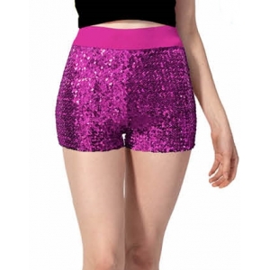 70s Costume Pink Sequin Shorts - Womens 70s Disco Costumes 
